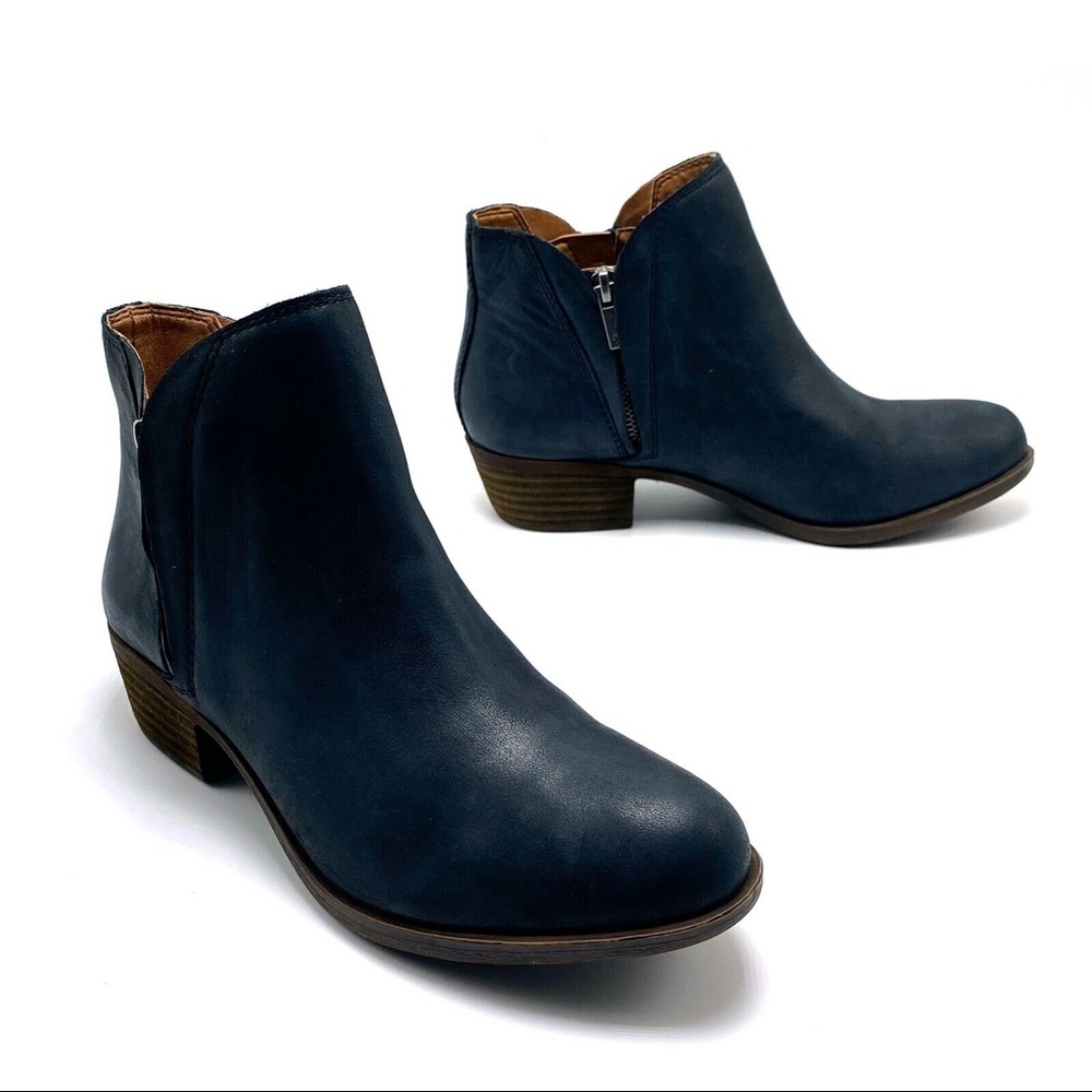 LUCKY BRAND Brenon Black Leather Bootie Size 7.5